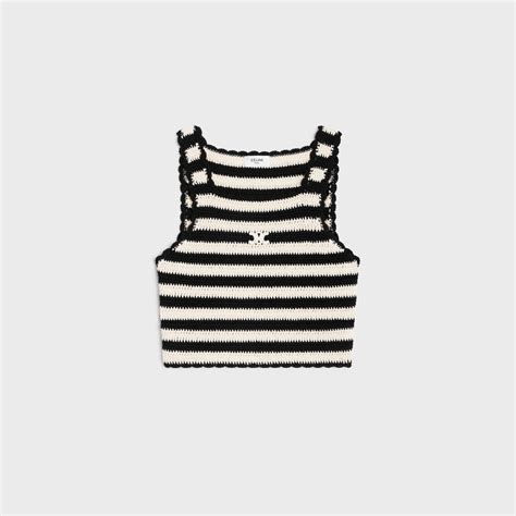 crop celine|triomphe striped crop top in crocheted cotton .